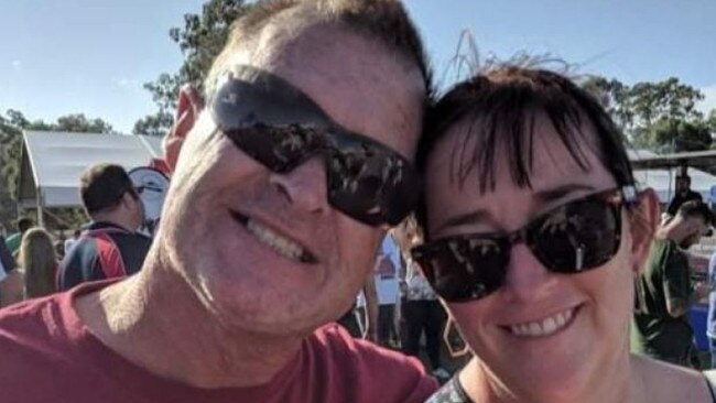 David Atwood and wife Helen from Muswellbrook. David was severely burn in a backyard accident when his hot rod he was working on exploded. Credit: Go Fund Me