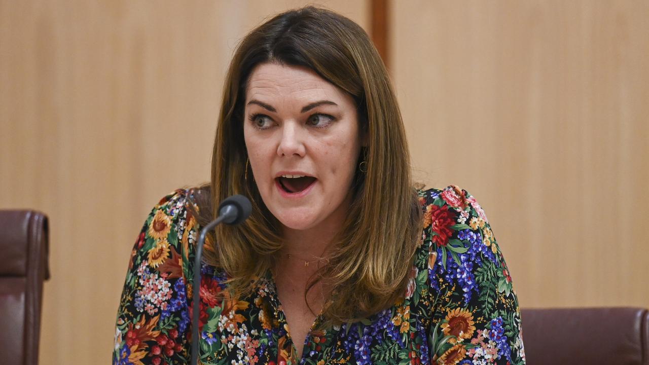 Senator Sarah Hanson-Young attends a Senate Committee Estimates Hearing at Parliament House in Canberra. Picture: NCA NewsWire / Martin Ollman