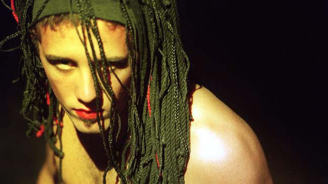 Rastah Rusch as Frankenfurter in The Rocky Horror Show at the Playpen Night club in 2000. Picture: Stewart Mclean.