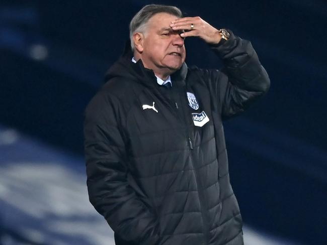 West Bromwich Albion's English Head Coach Sam Allardyce gestures on the touchline during the English Premier League football match between West Bromwich Albion and Leeds United at The Hawthorns stadium in West Bromwich, central England, on December 29, 2020. (Photo by Shaun Botterill / POOL / AFP) / RESTRICTED TO EDITORIAL USE. No use with unauthorized audio, video, data, fixture lists, club/league logos or 'live' services. Online in-match use limited to 120 images. An additional 40 images may be used in extra time. No video emulation. Social media in-match use limited to 120 images. An additional 40 images may be used in extra time. No use in betting publications, games or single club/league/player publications. /