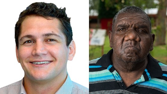 New CLP candidates Toby George (Port Darwin) and Phillip Alice (Gwoja).