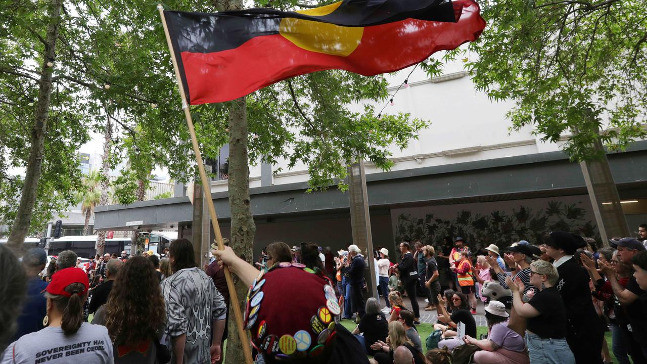 The Be Tru 2 Uluru rally in Little Malop St. Picture: Mark Wilson