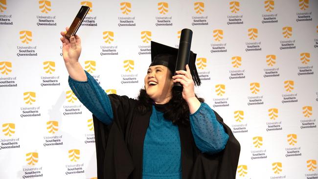 Dr Judith Esmay Ah Leong, from Samoa graduated from UniSQ with her fourth academic degree, a Master of Laws. UniSQ graduation ceremony at Empire Theatre. Wednesday, June 28, 2023