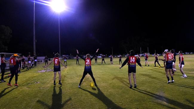 Thursday night training at Berri Memorial Oval. Picture: BERNARD HUMPHREYS