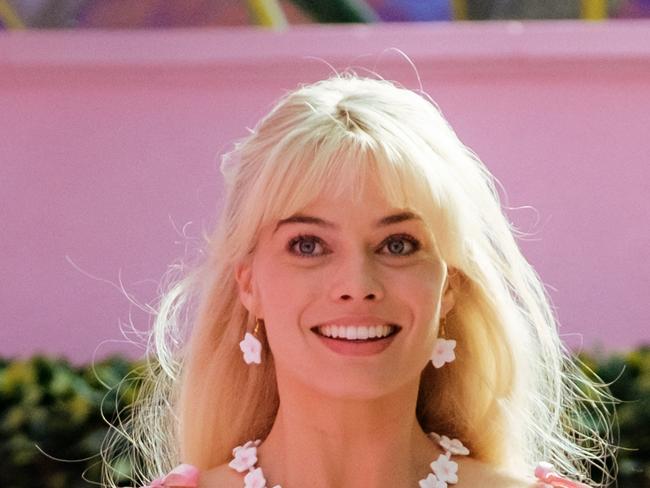 Margot Robbie as Barbie in a scene from the movie Barbie.