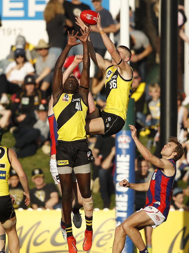 Callum Moore was Richmond’s x-factor up forward in the final term. Picture: AAP