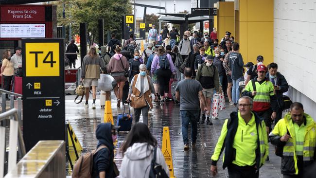 Last Easter travellers hit the airport in droves after two years of pandemic. Picture: NCA NewsWire / David Geraghty.