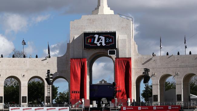 LOS ANGELES, CALIFORNIA - FEBRUARY 02: A general view of the Los Angeles Memorial Coliseum during previews for the NASCAR Cup Series Busch Light Clash at Los Angeles Memorial Coliseum on February 02, 2024 in Los Angeles, California. (Photo by Meg Oliphant/Getty Images)