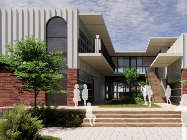 Greenwith Primary School, South Australia. Artist's impression of plannedupgrade which includes new two-storey building. May 2020. Picture suppliedby SA Department of Education