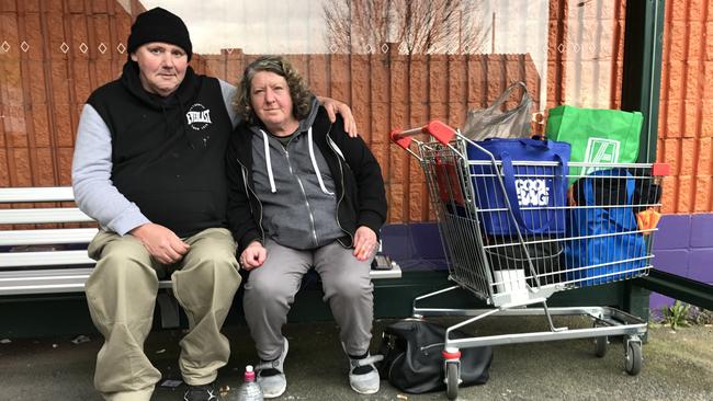 Homeless couple Paul Thomson and Debbie Rakip have been living in this Boronia bus shelter.