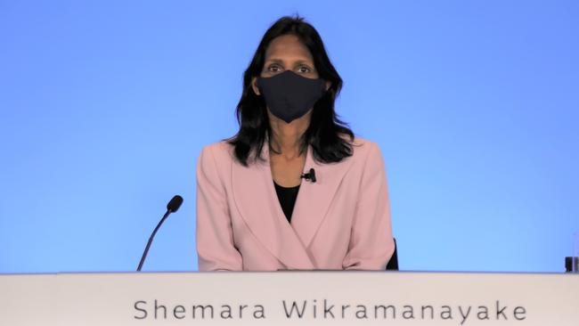 Macquarie CEO Shemara Wikramanayake at the bank’s AGM on Thursday.