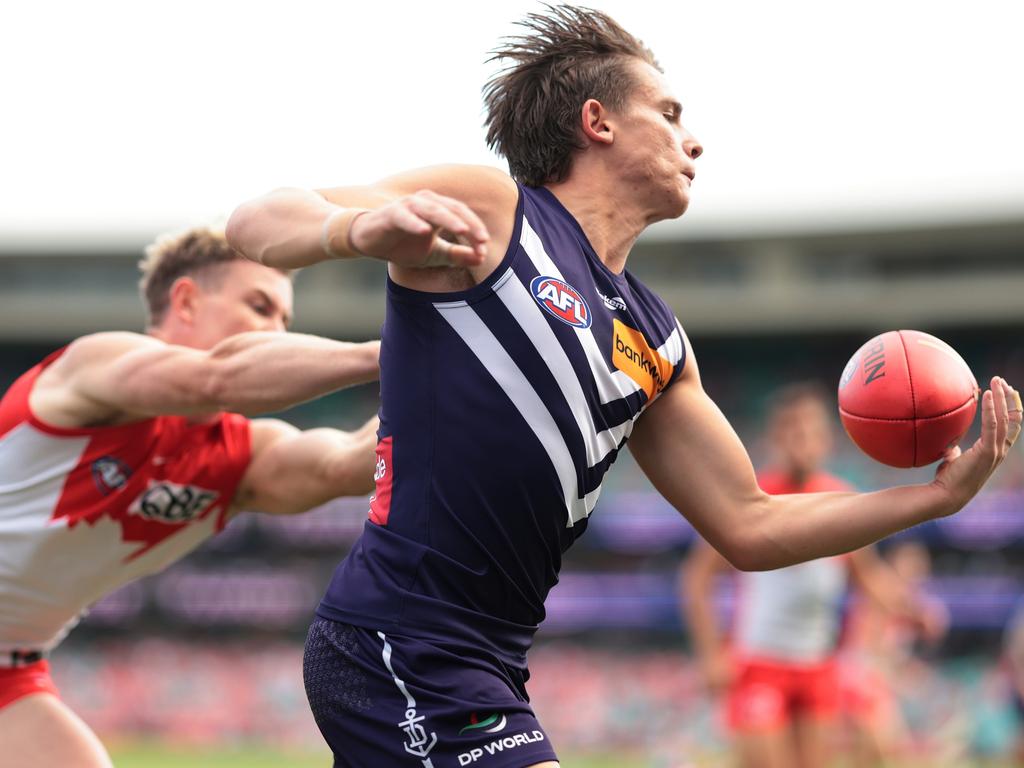 Serong is in career-best form for the Dockers. Picture: Mark Metcalfe/AFL Photos/via Getty Images