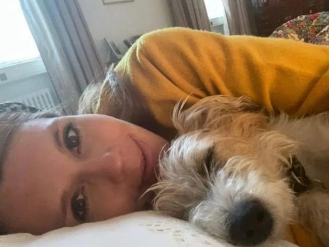 Carrie Symonds in self isolation with her dog. Picture: Instagram