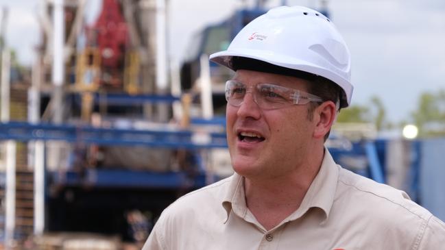 Empire Energy's Alex Underwood at the site of the Carpentaria 1 well in the Beetaloo Basin in the Northern Territory. Supplied