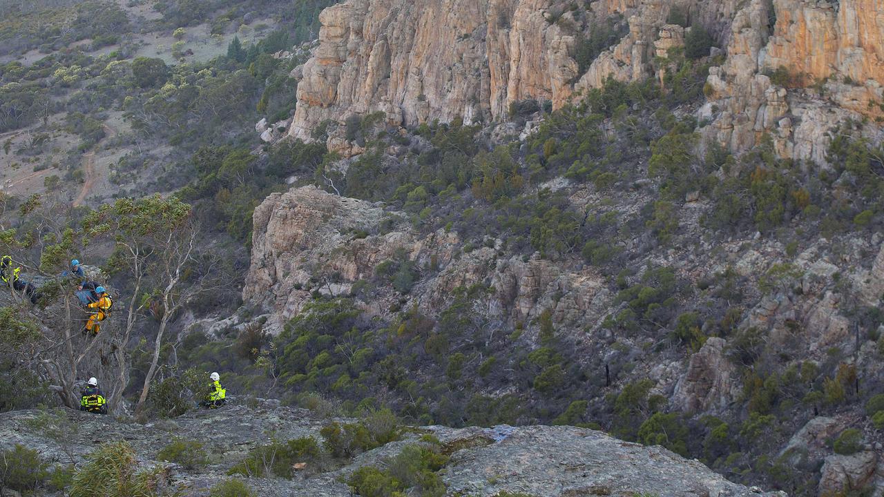 The student fell onto a rock edge while climbing Mount Arapiles at midday Tuesday. Picture: Ian Currie