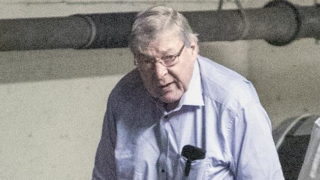 Cardinal George Pell at Sydney’s St Vincent’s Hospital yesterday. Picture: Diimex