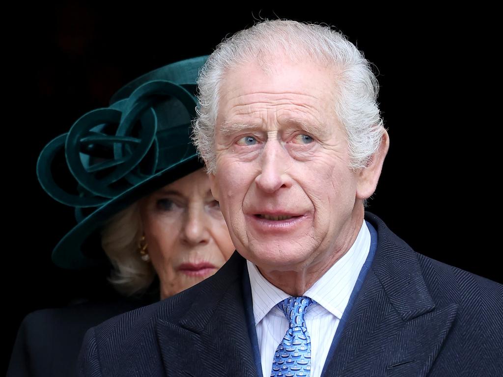 Queen Camilla and King Charles depart from the Easter Mattins Service at Windsor Castle on March 31, 2024 in Windsor, England. Picture: Chris Jackson/Getty Images