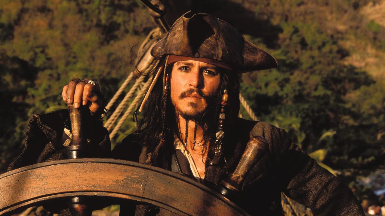 Johnny Depp as Captain Jack Sparrow in the Pirates of the Caribbean franchise