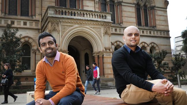 Former university students, Amnol Saini and his brother Avishkar Saini, in Adelaide. Picture: Dean Martin/AAP Image