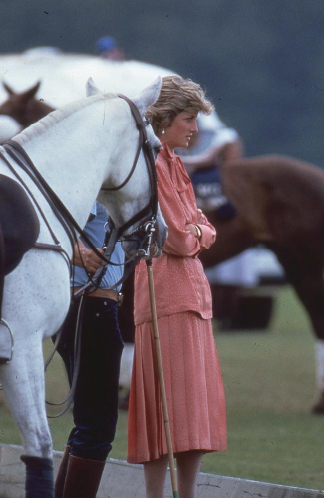 Tensions show as Diana watched Charles at polo. Picture: Anwar Hussein