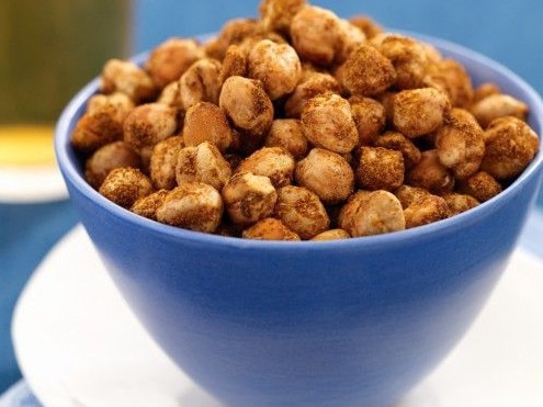 Crunchy baked chickpeas.