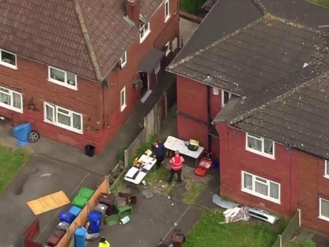 Aerial view of Manchester suicide bomber Salman Abedi's, Fallowfield home. Picture: BBC