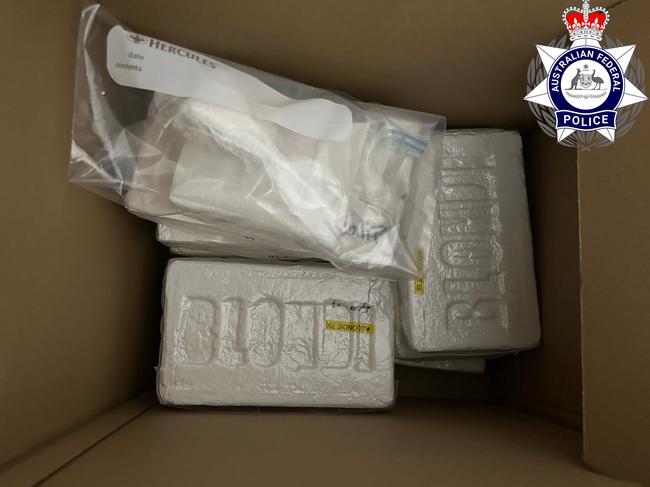 12Kg of cocaine was seized during the search warrant in 2024. Picture: AFP