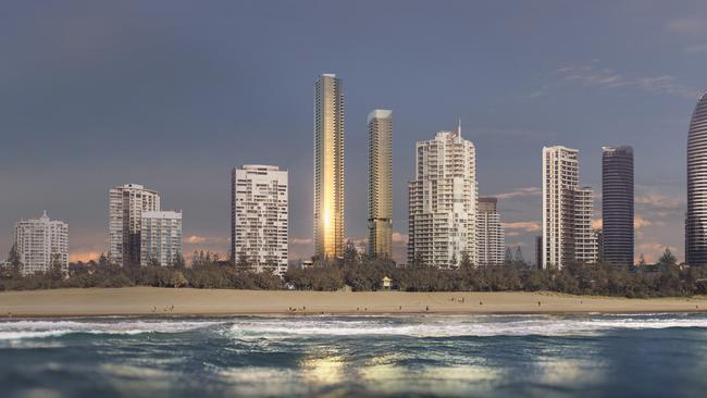 Artist impressions of the Star Gold Coast's proposed expansions, which include anotehr 4.5 star hotel to open in 2022.