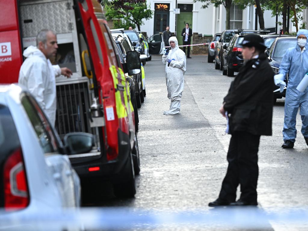 Police forensics officers seen near the London home of British Prime Minister Sir Keir Starmer. Picture: Getty Images