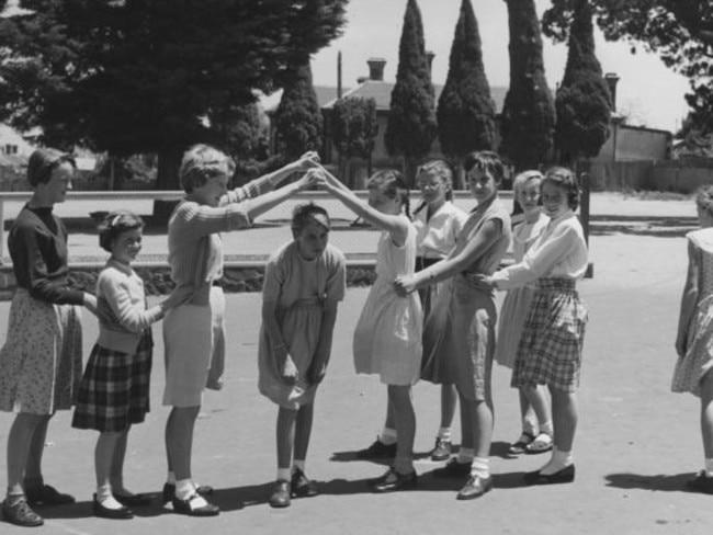 Another popular children’s game was Oranges and Lemons, being played here in 1954. Picture: Museum Victoria.