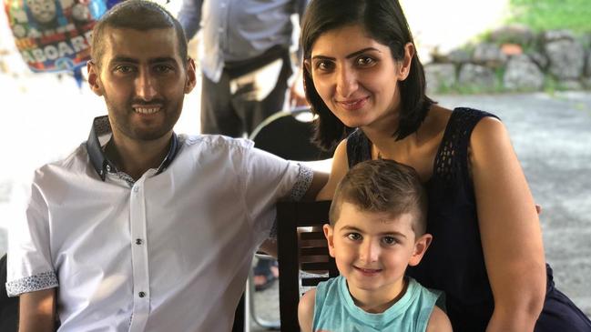 Mohammad Raydan’s (pictured) brother-in-law Samuel organised for his funeral to be live-streamed so family in Lebanon could watch it. Here Mohammad is pictured with wife Rima and his four year old son Hadi. Picture: Supplied