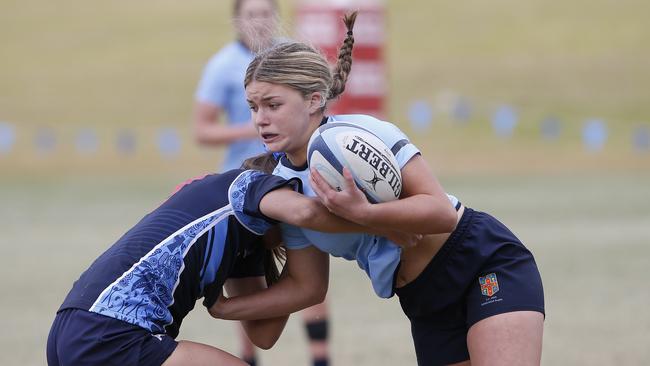 Lacey Cross in rugby mode for CHS. Picture: John Appleyard