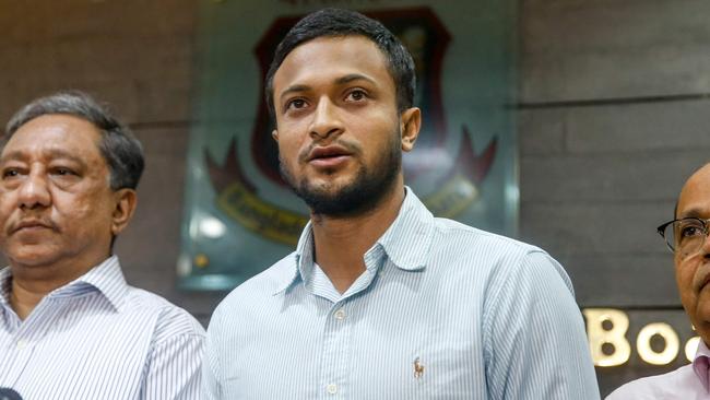 Shakib Al Hasan has been handed a two-year ban. Picture: AFP Photo