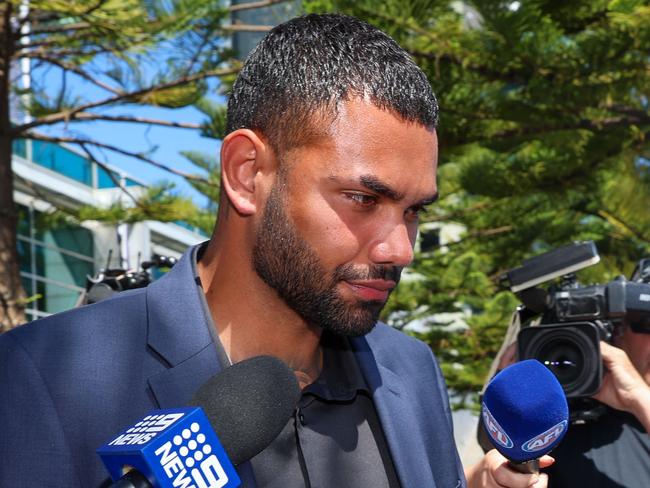 MELBOURNE, AUSTRALIA - JANUARY 29 2024 Tarryn Thomas leaves AFL House after being interviews.Picture: Brendan Beckett