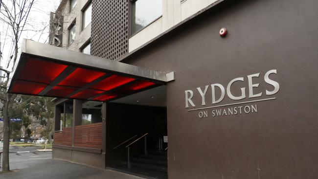 Rydges Hotel in Carlton, which was also used for the state’s hotel quarantine program. Picture: Getty Images