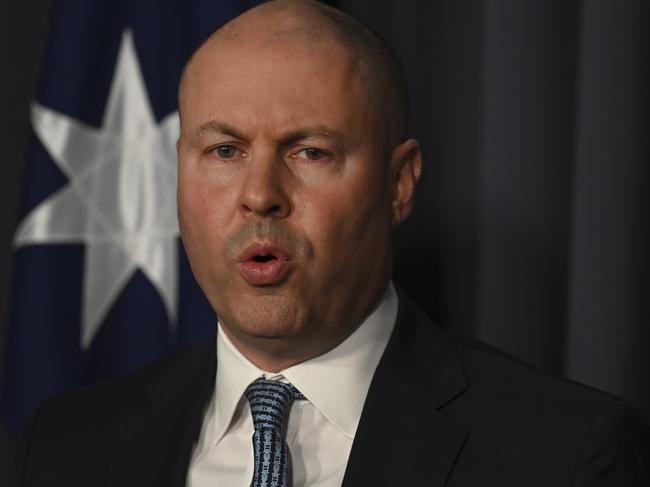 CANBERRA, AUSTRALIA - NewsWire Photos SEPTEMBER 1 2021:  Treasurer Josh Frydenberg holds a press conference at Parliament House. Picture: NCA NewsWire / Martin Ollman