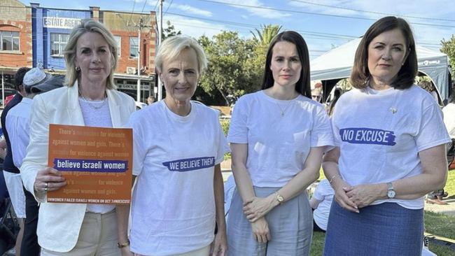 Georgie Crozier, Dr. Katie Allen, Kylie Moore Gilbert and Sarah Henderson pictured together at the 'No Excuse for Sexual Violence vigil' in Melbourne.