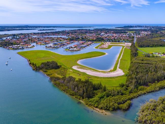 An aerial view of the land for the Yamba Quays development