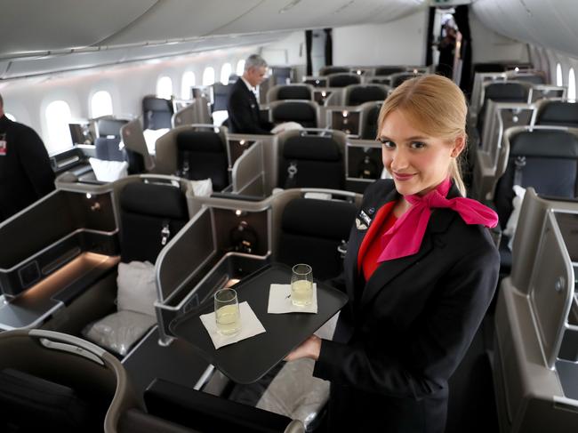 A major sting in the loyalty program overhaul was the increase in the number of points needed for business and first class fares or upgrades, according to finder.com.au. Picture: Colin Murty