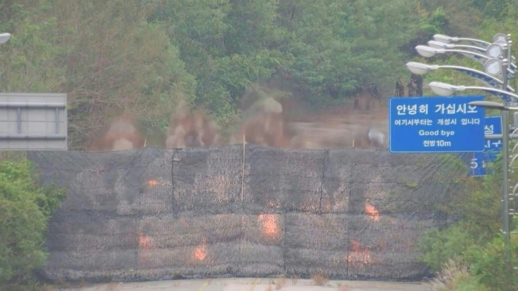 North Korea blows up roads connecting it to the South