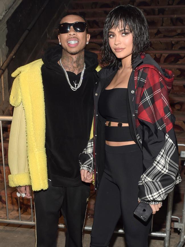 Tyga and Kylie Jenner attend the Alexander Wang February 2017 fashion show during New York Fashion Week on February 11, 2017 in New York City. Picture: Getty