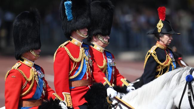 Prince Charles, The Duke of Cambridge, The Duke of York and Princess Anne attend Trooping the Colour. Picture: Mega