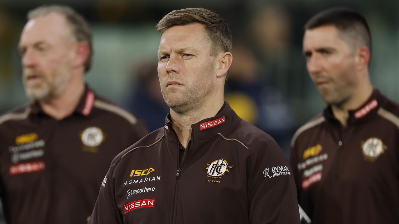 Hawthorn coach Sam Mitchell opened up about his side’s recent struggles on the field in an hour-long appearance on The Agenda Setters. Picture: Michael Klein