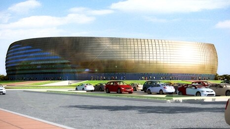 Artist impression of a proposed multi-use stadium designed by Egyptian architect Mohamed EL Brombaly. It is the basis for the boutique stadium Mayor Tom Tate wants to build on the Gold Coast.