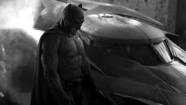 Teaser ... filmmaker Zack Snyder tweeted this atmospheric picture of the Caped Crusader and his new Batmobile. Picture: Twitter