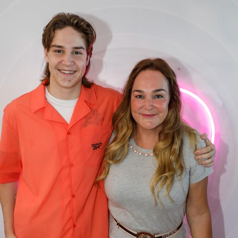 Kate Langbroek and her son Lewis. Picture: Karon Photography