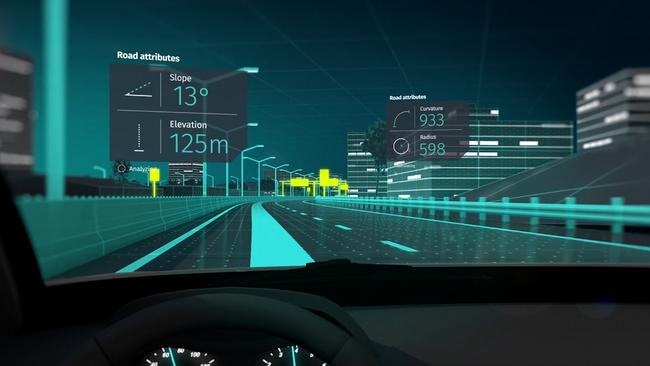 An in-car HUD on show at CES in Las Vegas. Source: Supplied.