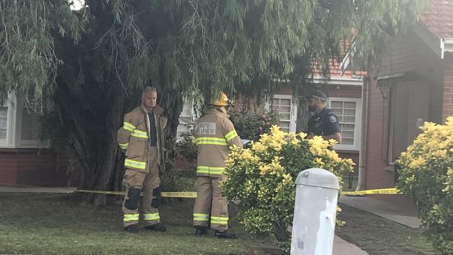 Firefighters at the scene of a fire in High St, Glenelg. Picture, Hannah Foord, 10 News First.