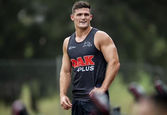 Nathan Cleary trains with the Panthers. 