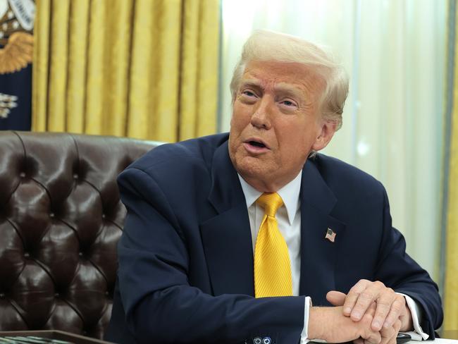 WASHINGTON, DC - MARCH 07: U.S. President Donald Trump speaks before signing an executive order in the Oval Office at the White House on March 07, 2025 in Washington, DC. President Trump signed an executive order establishing a White House Task Force for the 2026 World Cup. (Photo by Anna Moneymaker/Getty Images)